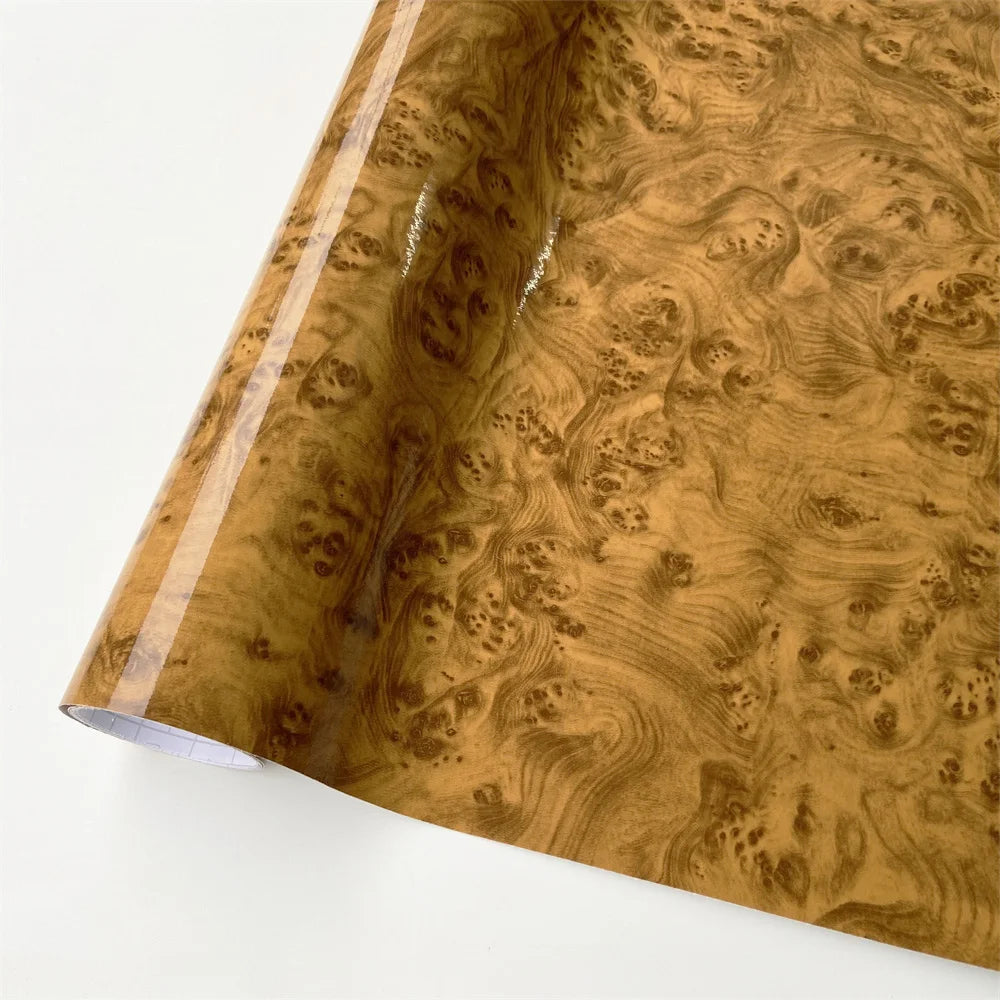 PVC Self Adhesive Wood Vinyl Wrap Car Sticker Interior Furniture Bubble Free Wooden Textured Grain Decorative Film Cabinet