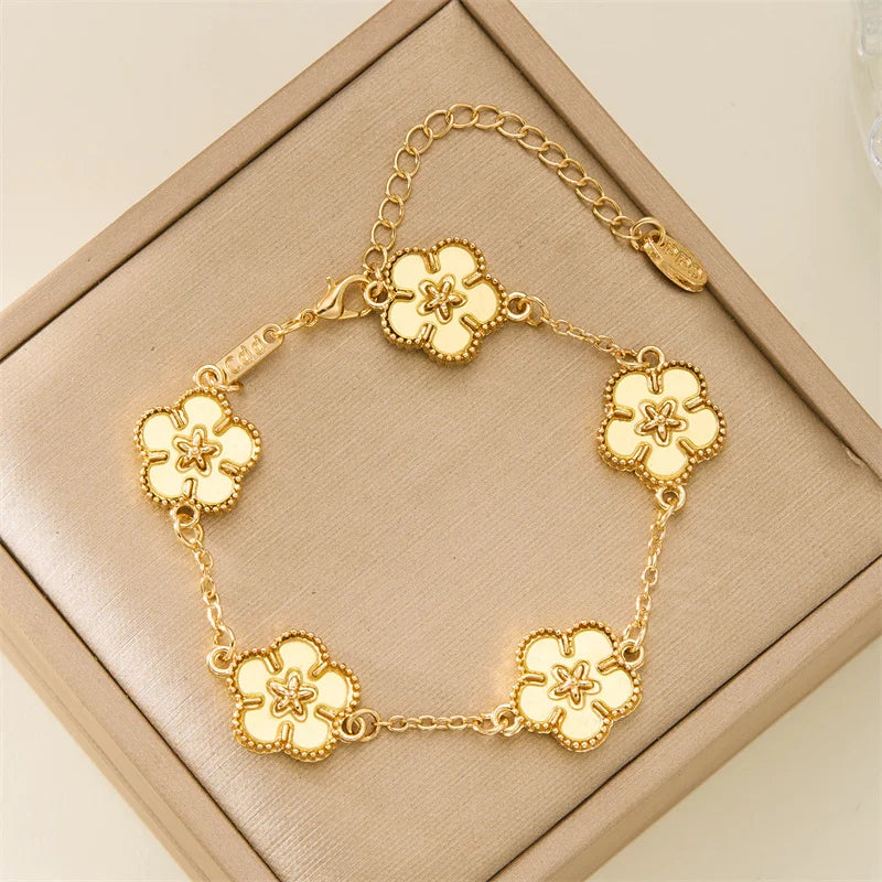 Light Luxury Double-sided Plum Blossoms Bracelets for Women