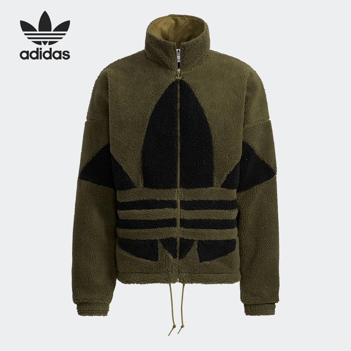 Adidas genuine clover men's and women's imitation lamb wool sports jacket jacket HC0326