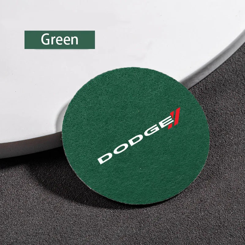Non-slip Car Water Cup Pad Round Felt Coaster Mat Anti-Slip Car Water Coaster Cup for Dodge CHALLENGER DART NITRO RAM SRT SXT