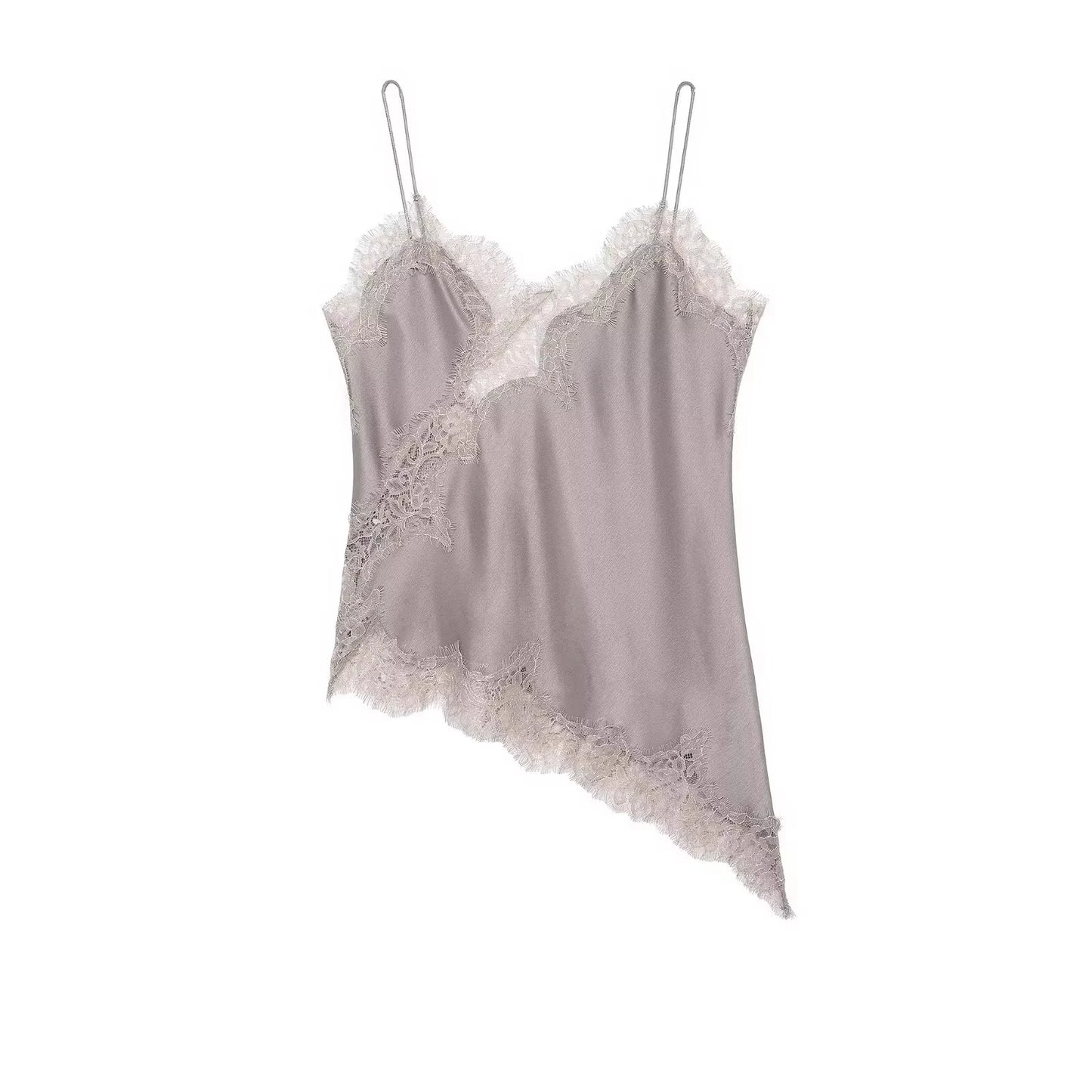 HH 2026 Summer Polka Dot Tops For Women Fashion High Street Asymmetrical Lace Patchwork Tanks Elegant Women Backless Camisole