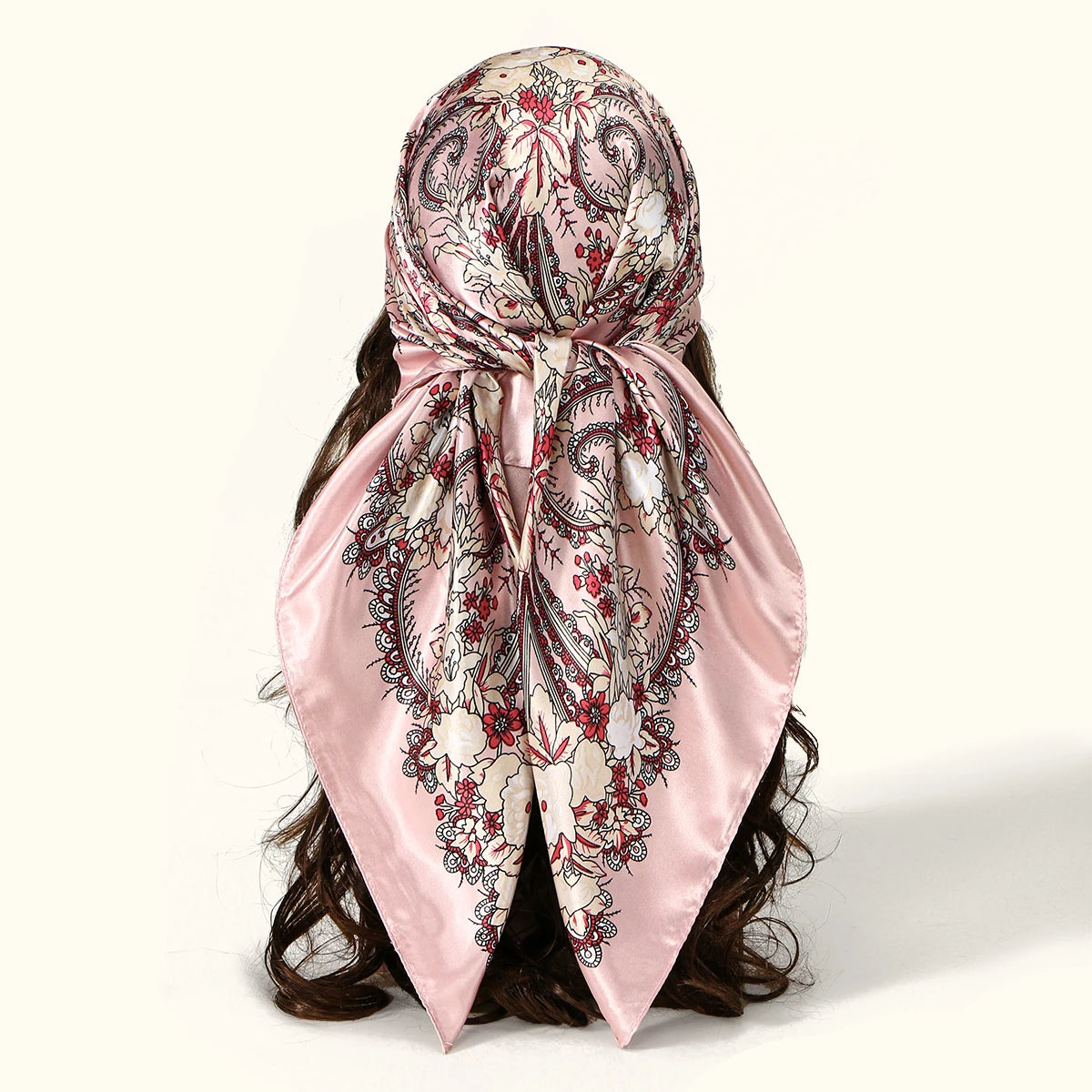 90cm Leopard Print Square Scarf Satin Silk Headband Muslim Woman Hijab Lady Fashion Hairwrap Rock Style Headscarf Islam Foulard