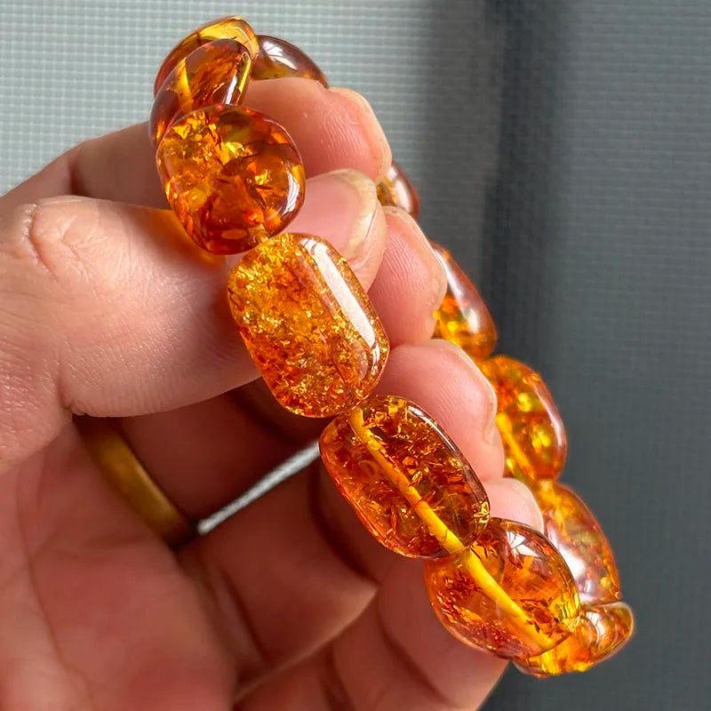 2026 New Natural Amber Bracelets for Women Trendy 100% Genuine Irregular Original Piebald Top Quality Baltic Real Fine Jewelry
