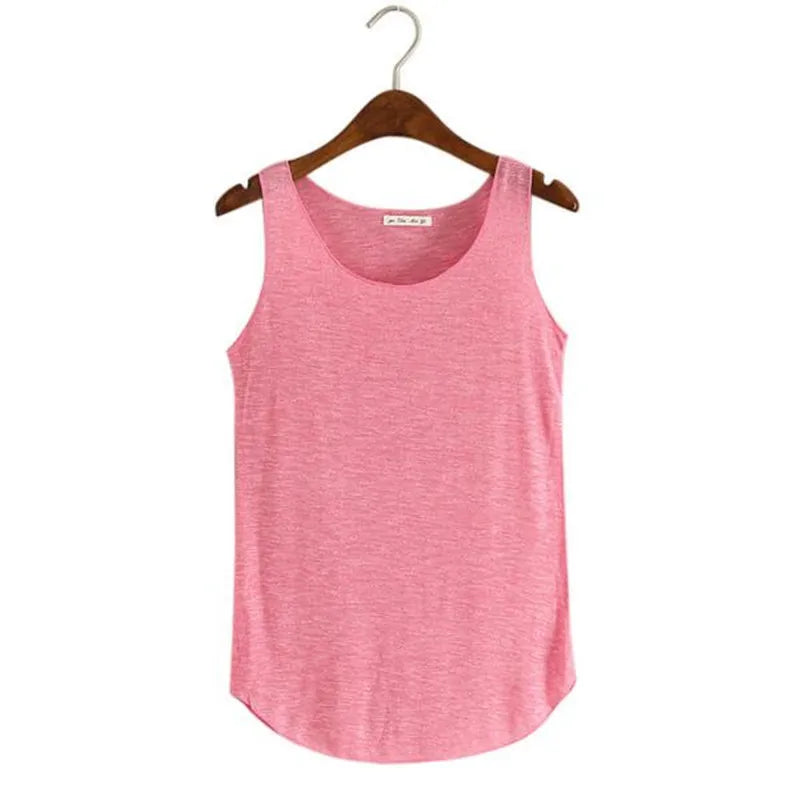 Summer Fitness Tank Top New T Shirt Loose Model Women Sleeveless T-shirt Cotton O-neck Slim Tops Fashion Woman Clothes