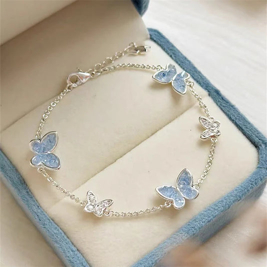Light Luxury Shiny Zircon Butterfly Bracelet For Women