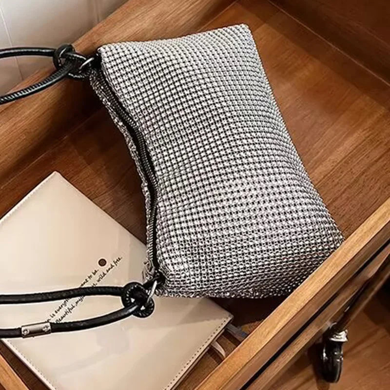 Flash diamond with diamond small bag female willow nail fashion crossbody bag chain net red handbag shoulder bag