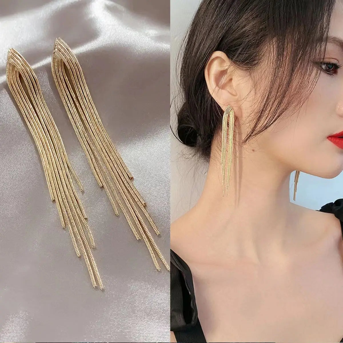 Chain Tassel Long Earrings for Women