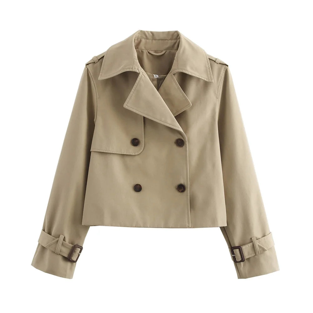 Jacket Women Streetwear Double Breasted Long Sleeve Top Female Chic Coat Outfits