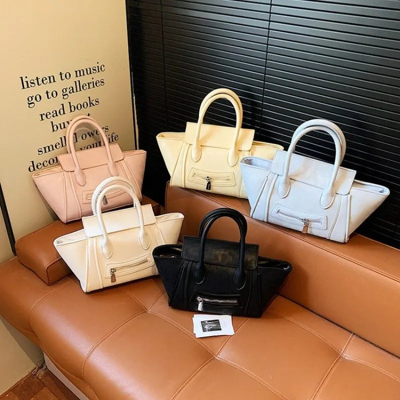 Large Capacity Square Satchel Diaper Bag Women Elegant Leather Handbag Original Retro Trendy Letter Logo For Business