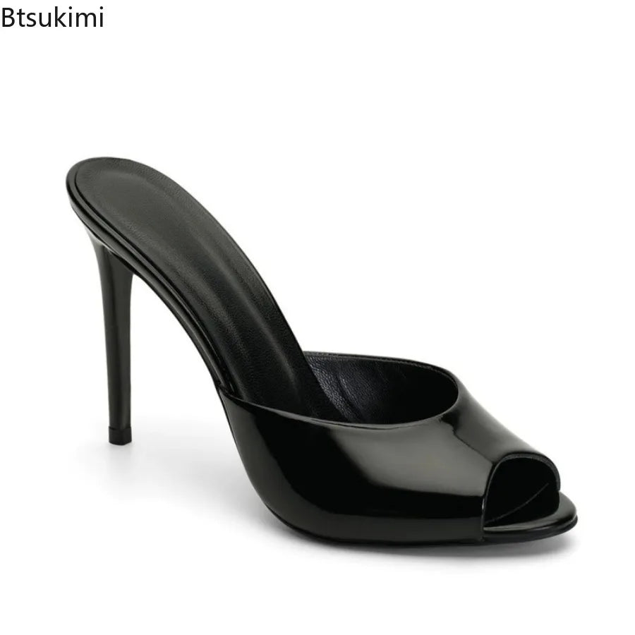 New 2026 Summer Women's High Heeled Sandals Sexy Peep Toe Pointed Toe Thin Heels Shoes Outdoor Designer Ladies Party Slippers