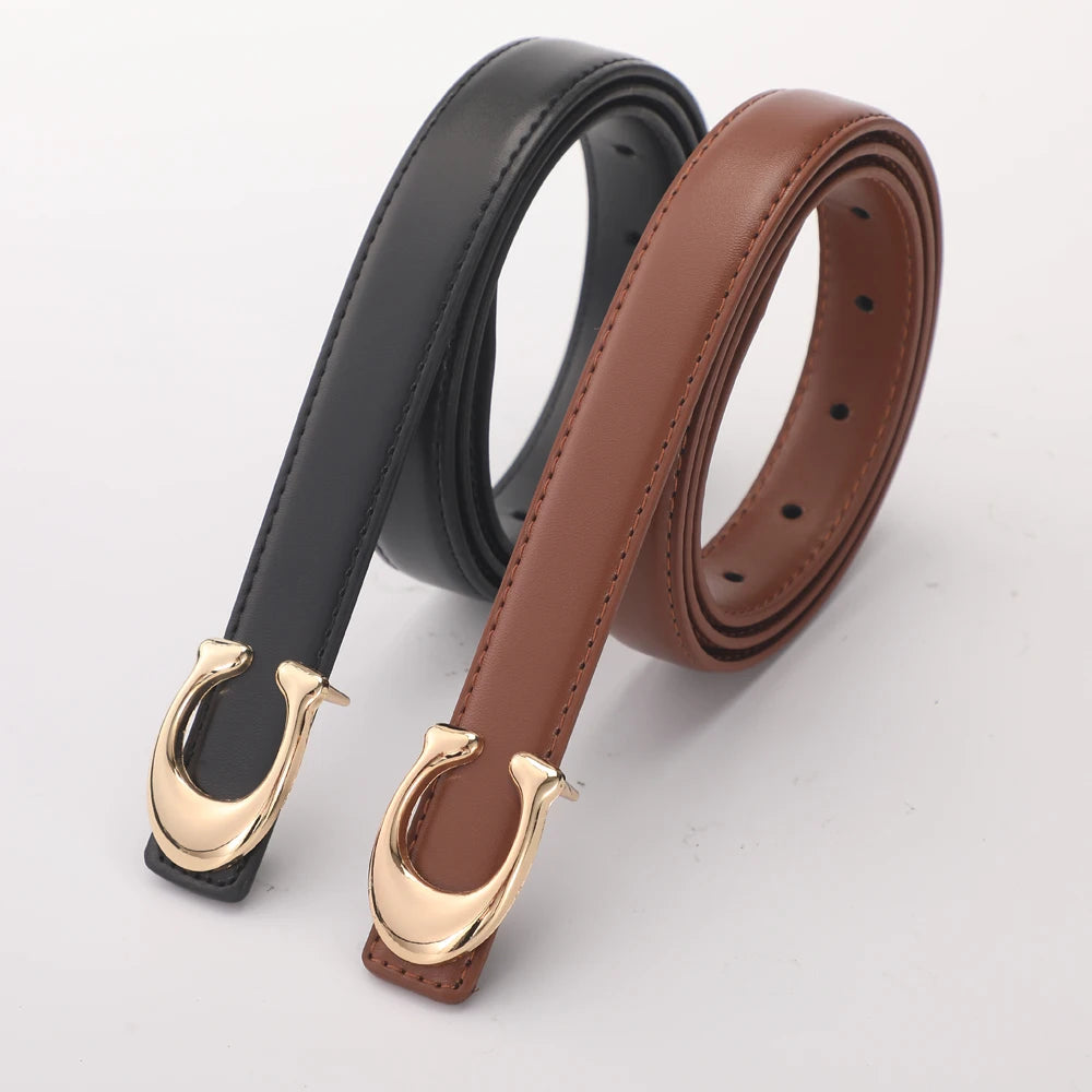 2-3pcs Fashion C-buckle Belt Simple Women Jeans Skirt Automatic Buckle Belt Trendy Women Birthday Party Gifts