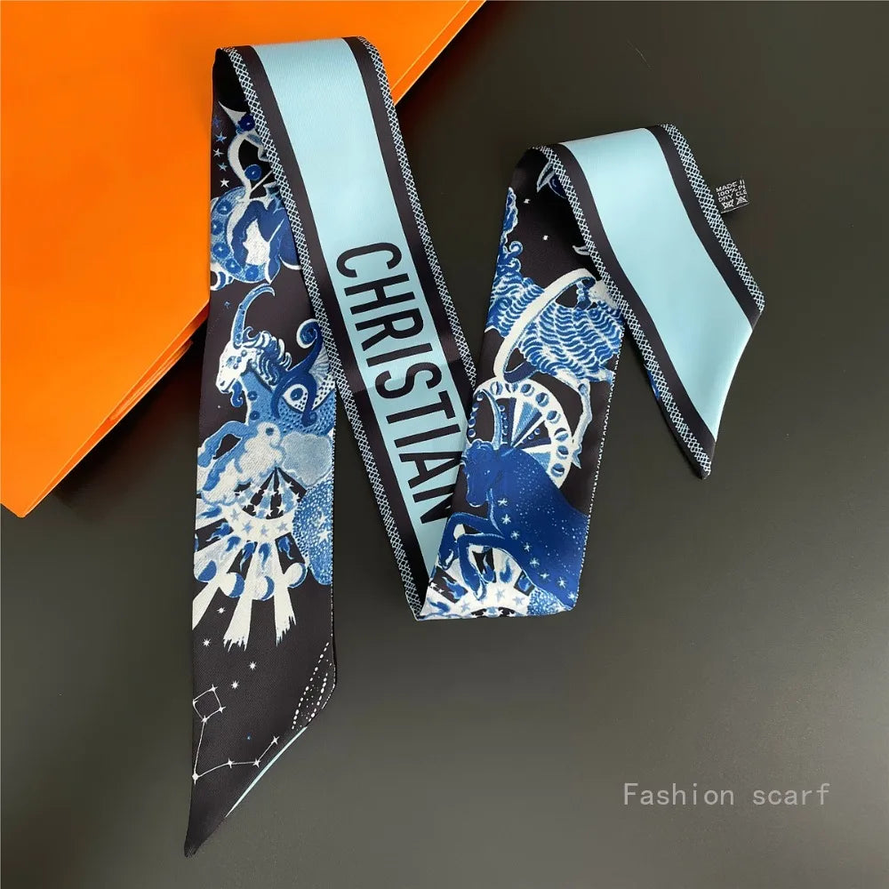 Star with The Same High-end Tied Bag Scarf Tied Bag Handle Wrapped Bag Decoration Long Strip Gold Ribbon Luxury Gift Wholesale