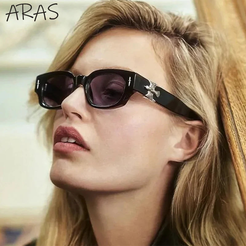Fashion Soaring Eagle Rectangle Sunglasses Men Women 2026 Luxury Brand Vintage Punk Sun Glasses Male Small Square Shades Eyewear