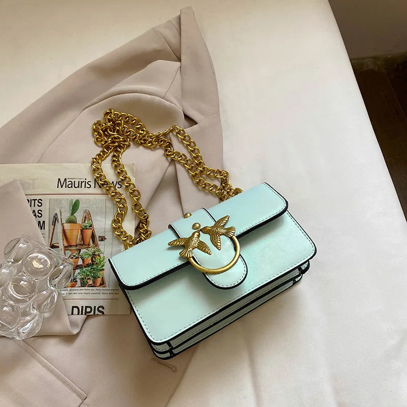 chaîne sac carré 2026 Unique petit sac à bandoulière haute qualité en cuir sac à main rétro