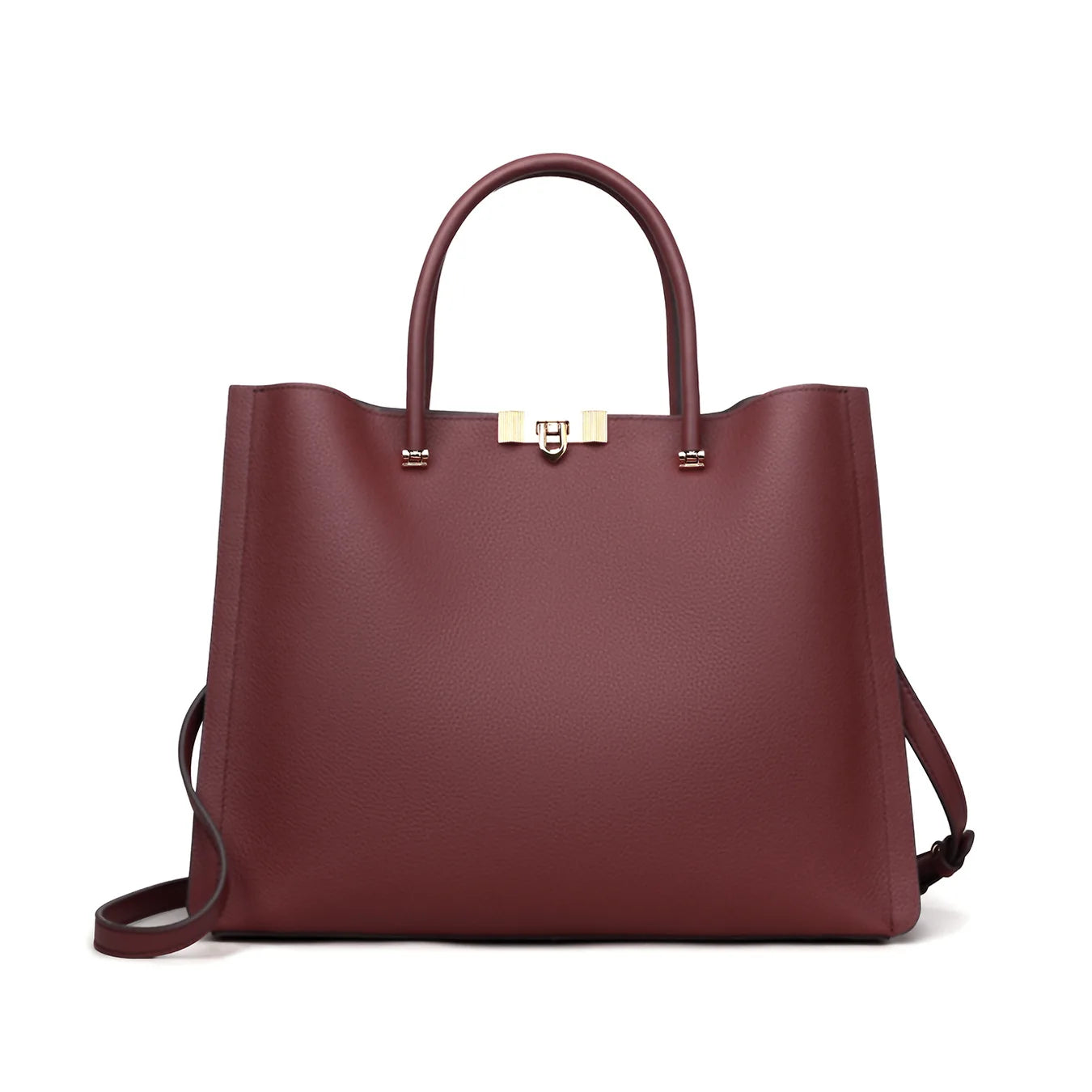 Luxurious Leather Handbag Urban Simple Style Commuter Women's Bag Large Tote Bag Zipper Closure Soft Leather Daily Match