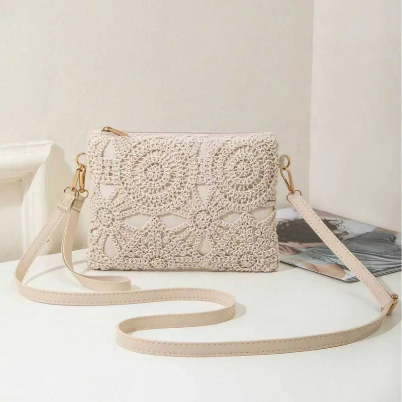 Pattern Hollow Woven Bag，Boho Beach Bags ，Premiun Style Crossbody Bag For Ladies，Vacaition Outfits Women,Travel Must Haves