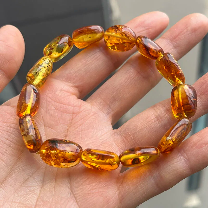 2026 New Natural Amber Bracelets for Women Trendy 100% Genuine Irregular Original Piebald Top Quality Baltic Real Fine Jewelry