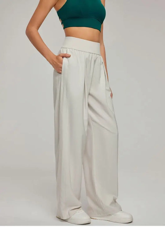 Women pants  Wide Leg High Waist Loose Trousers Summer Casual Yoga Pants  Draping Breathable Gym Lounge Pants Woman clothing