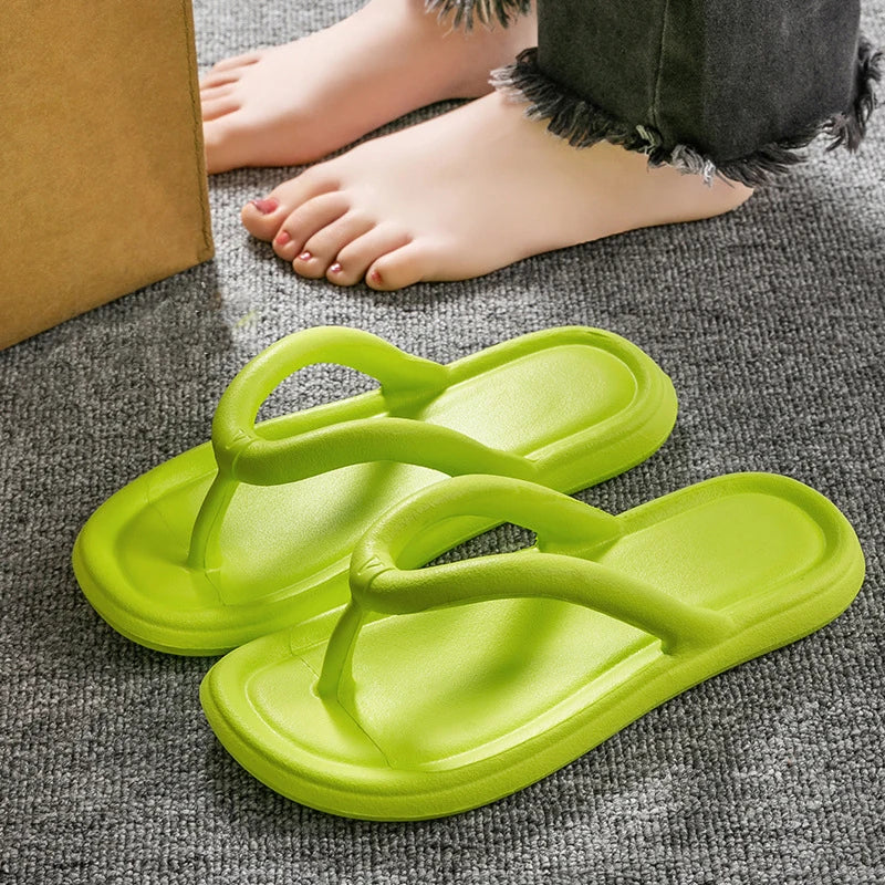 Summer Candy Colors Flip Flops Beach Soft Bottom Flat Slippers for Women Men Outdoor Lightweight Non Slip Flat Slide Sandals