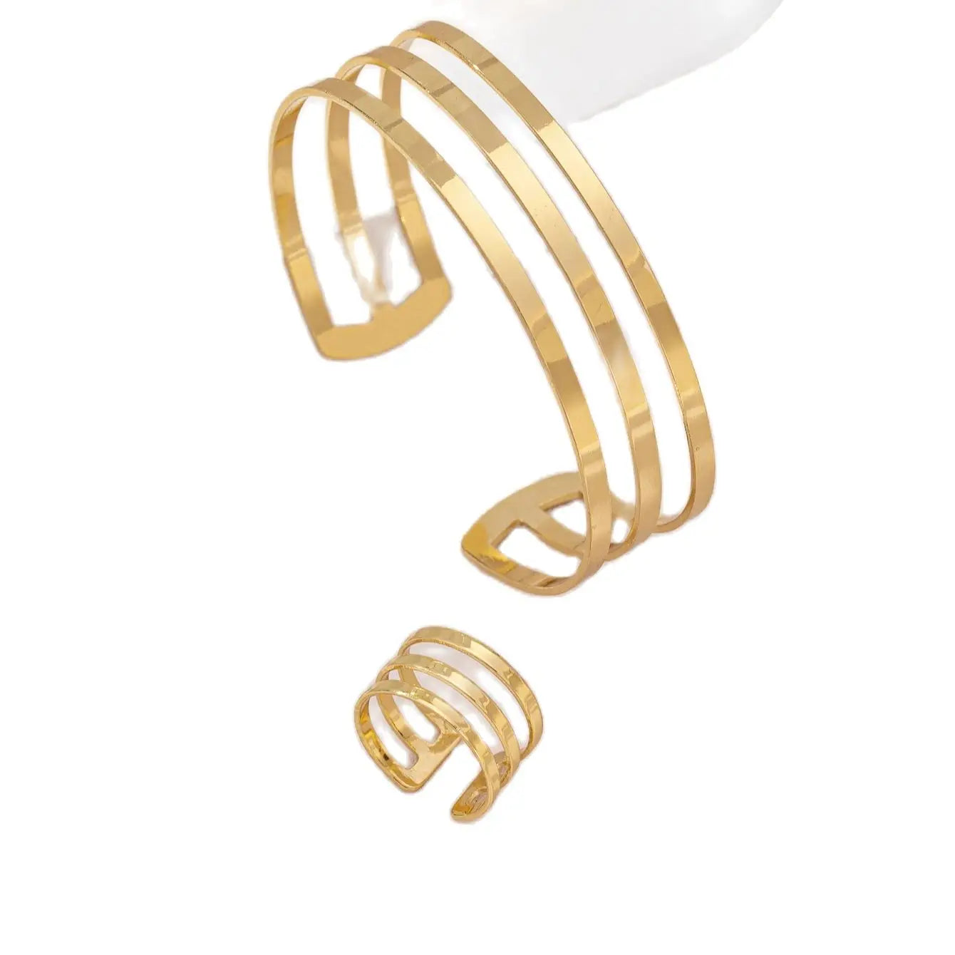 1 set of European and American style cross-border simple elegant versatile retro fashion line bracelet ring