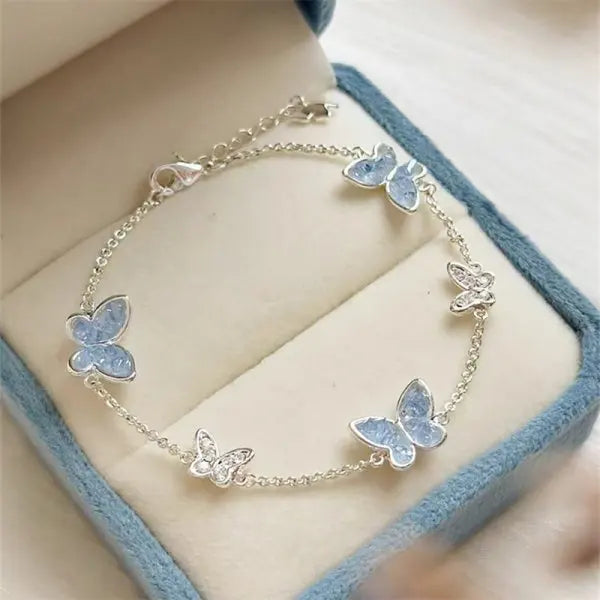 Light Luxury Shiny Zircon Butterfly Bracelet For Women