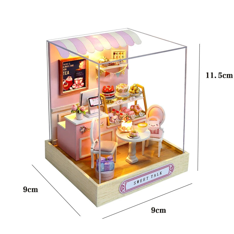 Wooden Miniature Doll House 3D Puzzle Assembly