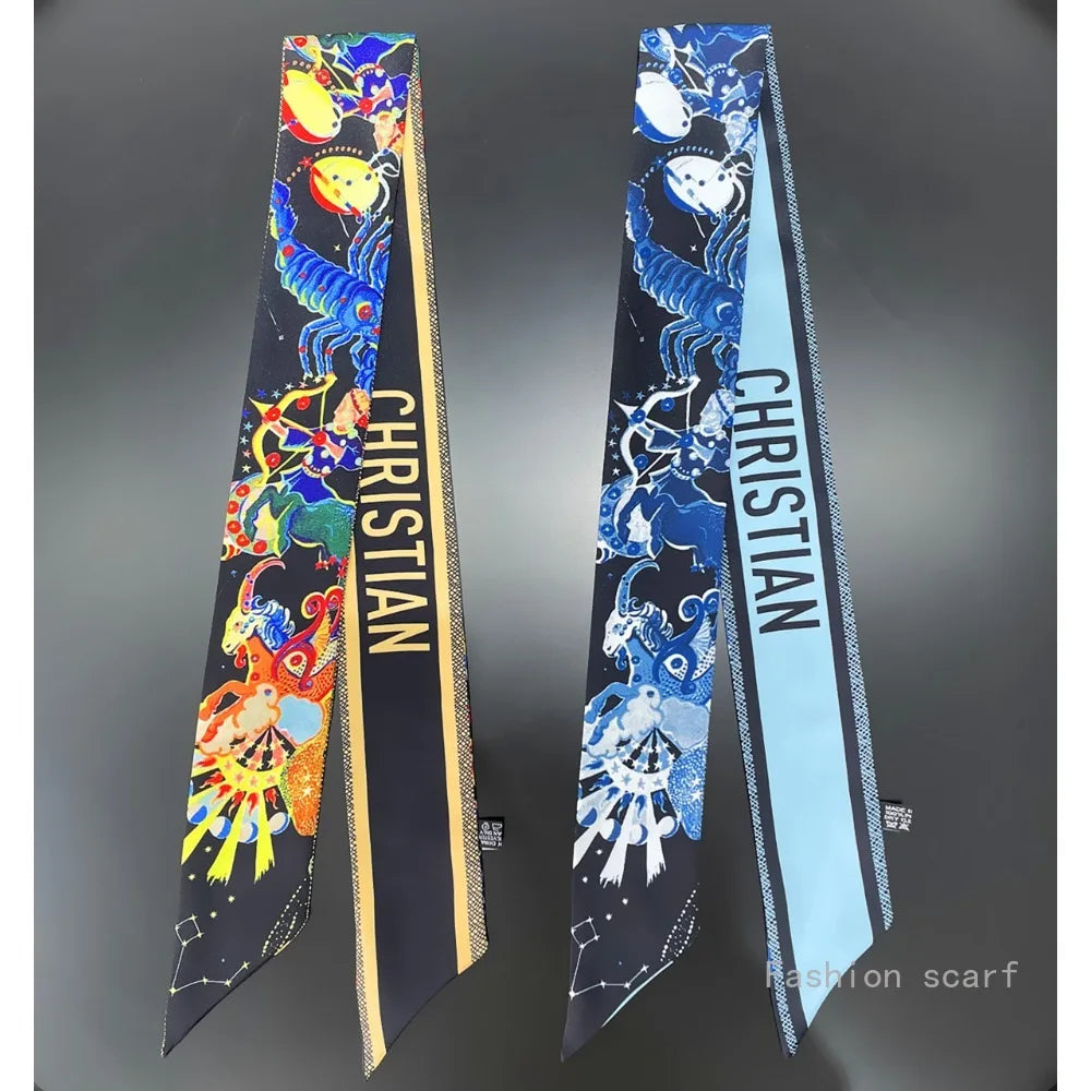 Star with The Same High-end Tied Bag Scarf Tied Bag Handle Wrapped Bag Decoration Long Strip Gold Ribbon Luxury Gift Wholesale