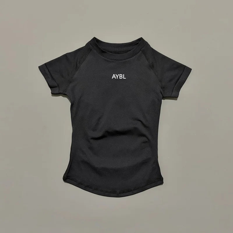 2 Pieces Sports Sets Short Sleeve Sculpt T Shirt Seamless Yoga Top Fitness Set Women