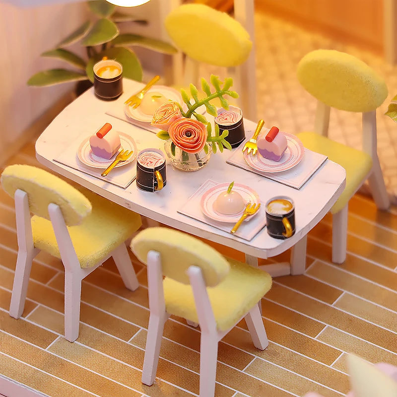 Wooden Miniature Doll House 3D Puzzle Assembly