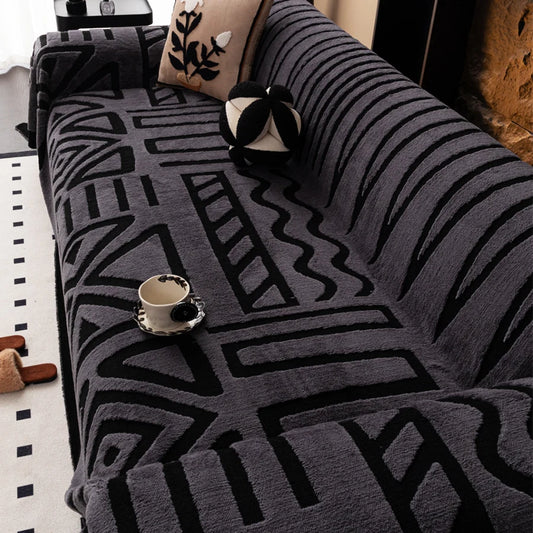 1pc New Bohemian Style Sofa Protector, Vintage Interlaced Comfortable Sofa Blanket