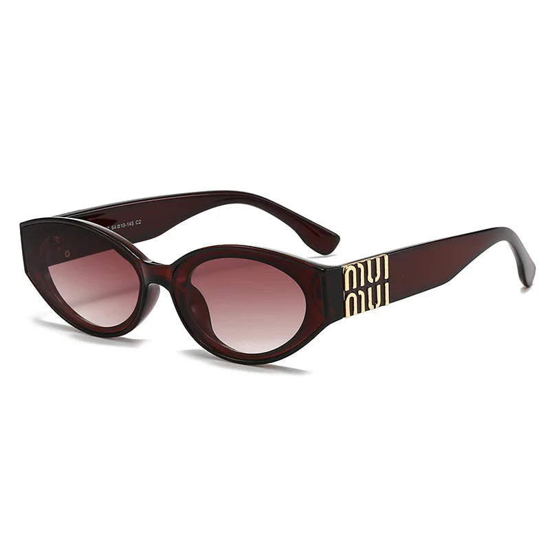 Luxury Fashion MM Sunglasses Brand For Men And Women Oval Minimalist Gradient Lens Glamour Unisex Sun Glasses UV400
