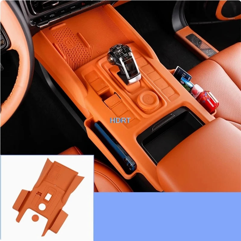 Car Styling Central Control Panel Gear Shift Armrest Storage Box Water Cup Pad Dust Cover Accessories For GWM Haval H9 2024 +