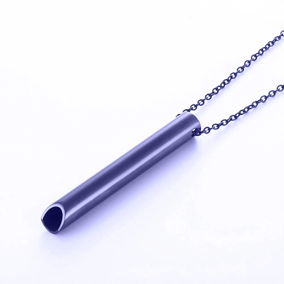 528Hz Meditation Breathing Necklace Stainless Steel Mindful Breathing Whistle for Anxiety & Stress Relief Yoga Gift