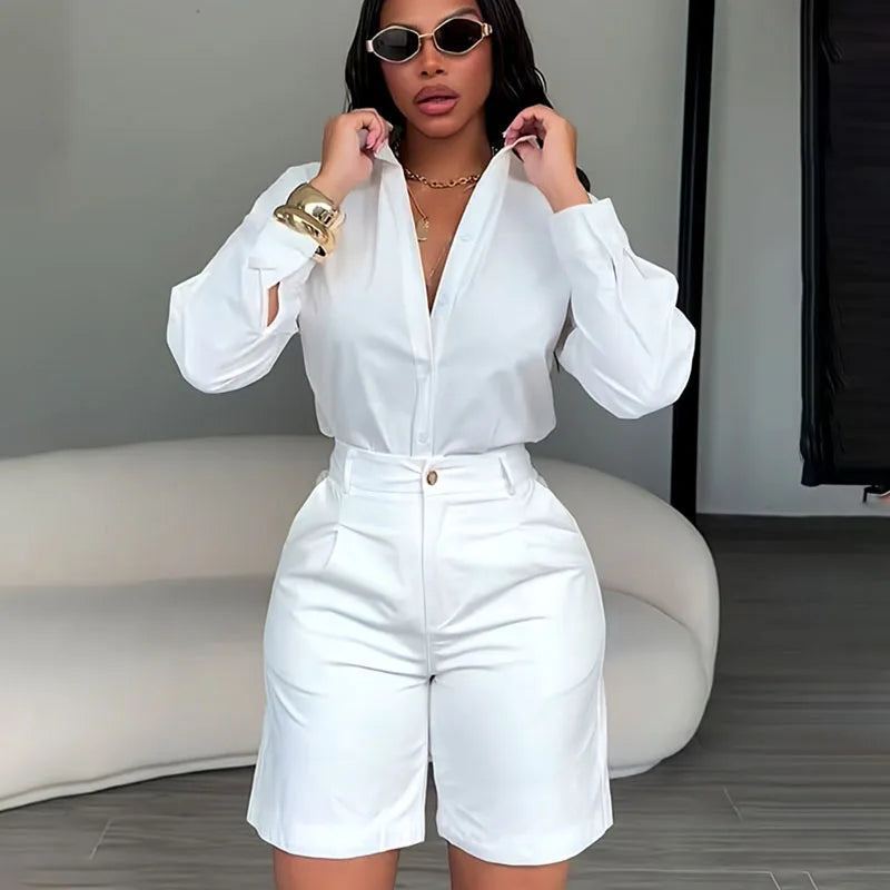 Doyerl Solid Elegant Fashion Two Piece