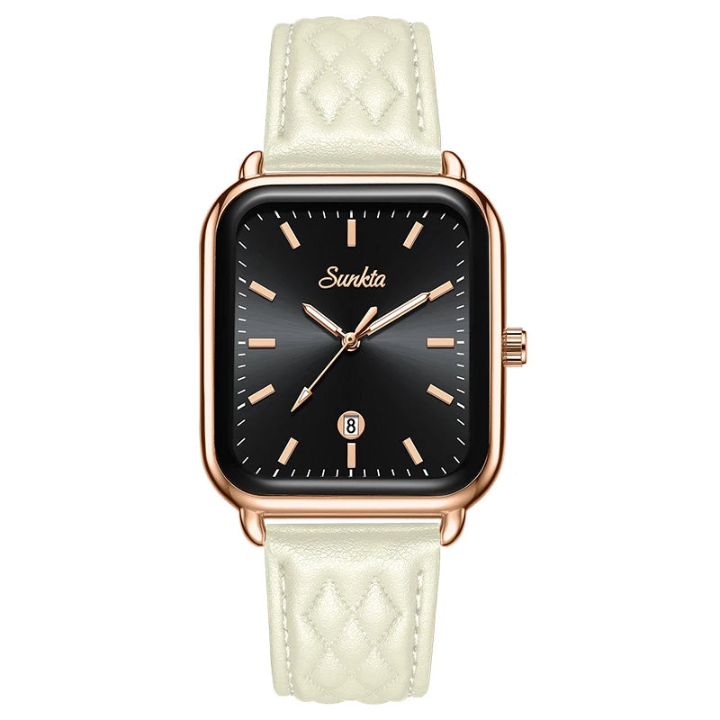 LIGE Vintage Fashion Quartz Wristwatches SUNKTA 2026 Top Luxury Watches Women Waterproof Luminous Mesh Strap Ladies Watch Gifts