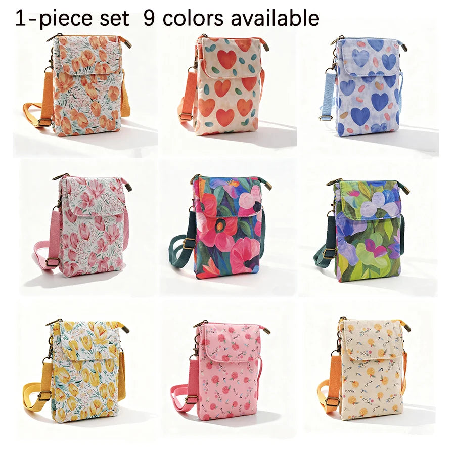 Casual single-shoulder storage, ID bag, phone bag, outdoor portable, fashionable crossbody, multi-layered and versatile