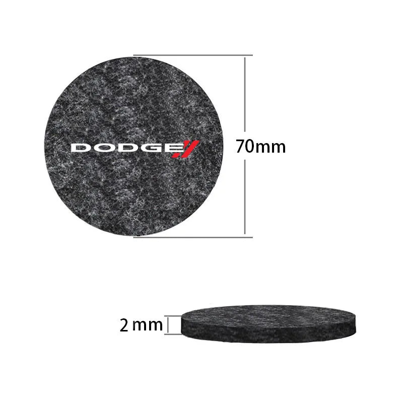Non-slip Car Water Cup Pad Round Felt Coaster Mat Anti-Slip Car Water Coaster Cup for Dodge CHALLENGER DART NITRO RAM SRT SXT