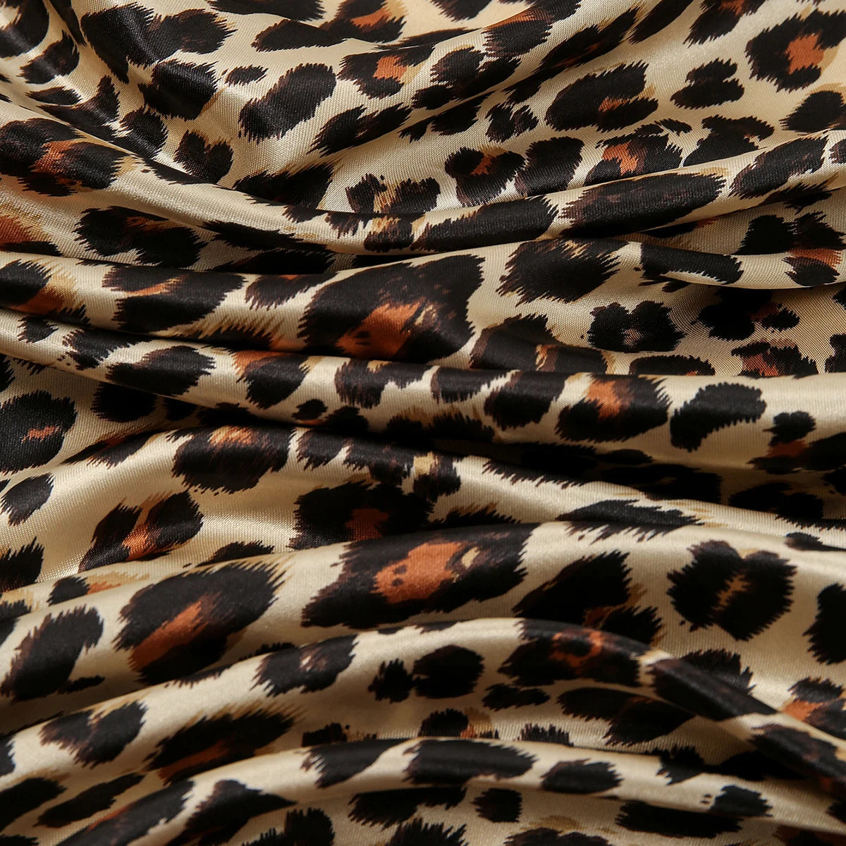 90cm Leopard Print Square Scarf Satin Silk Headband Muslim Woman Hijab Lady Fashion Hairwrap Rock Style Headscarf Islam Foulard