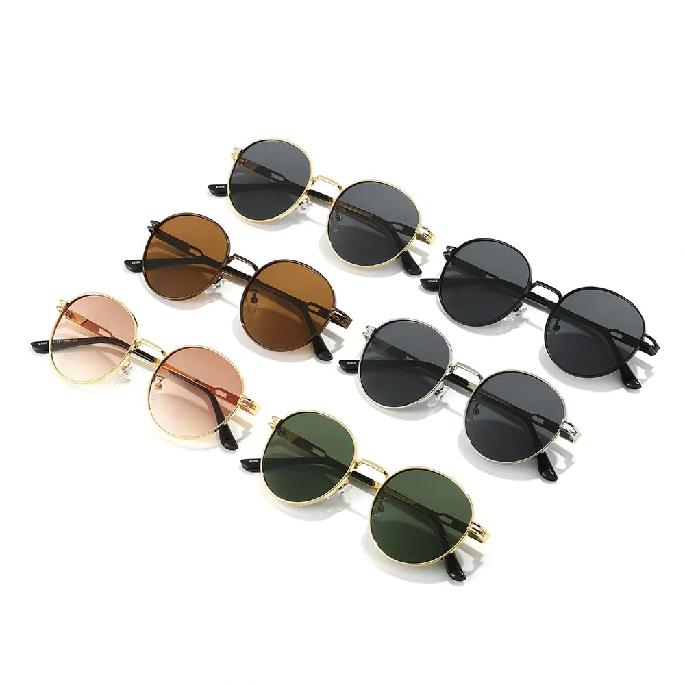 Fashion Classic Round Sunglasses For Women Sexy Small Metal Frame Sun Glasses Ladies Shades Trends Summer Unique Eyewear Men