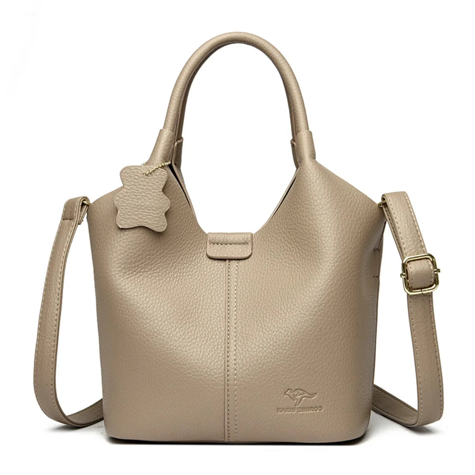 Soft Leather Handbags for Women Vintage Shoulder Bag Luxury Designer Ladies Large Capacity Bags Sac A Main