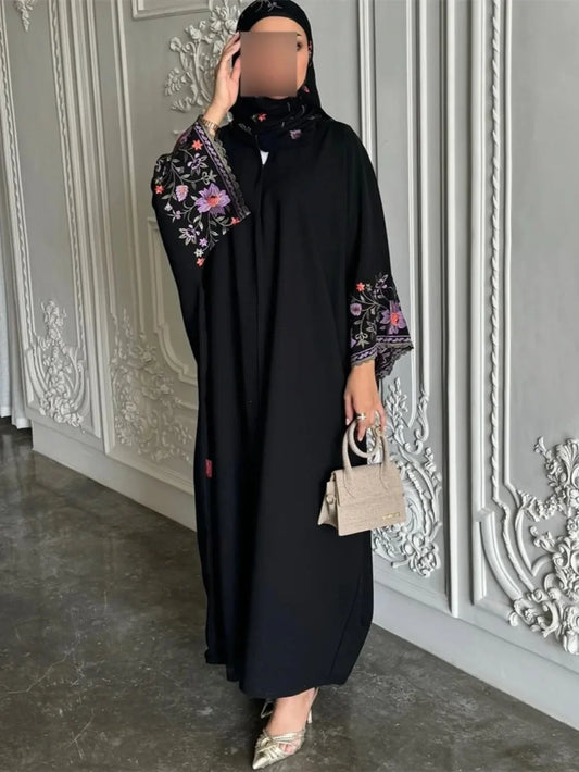 Abaya Party Dress Embroidery Muslim Without Scarf