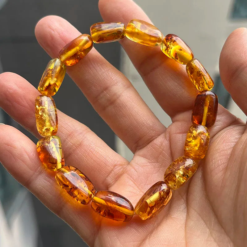 2026 New Natural Amber Bracelets for Women Trendy 100% Genuine Irregular Original Piebald Top Quality Baltic Real Fine Jewelry