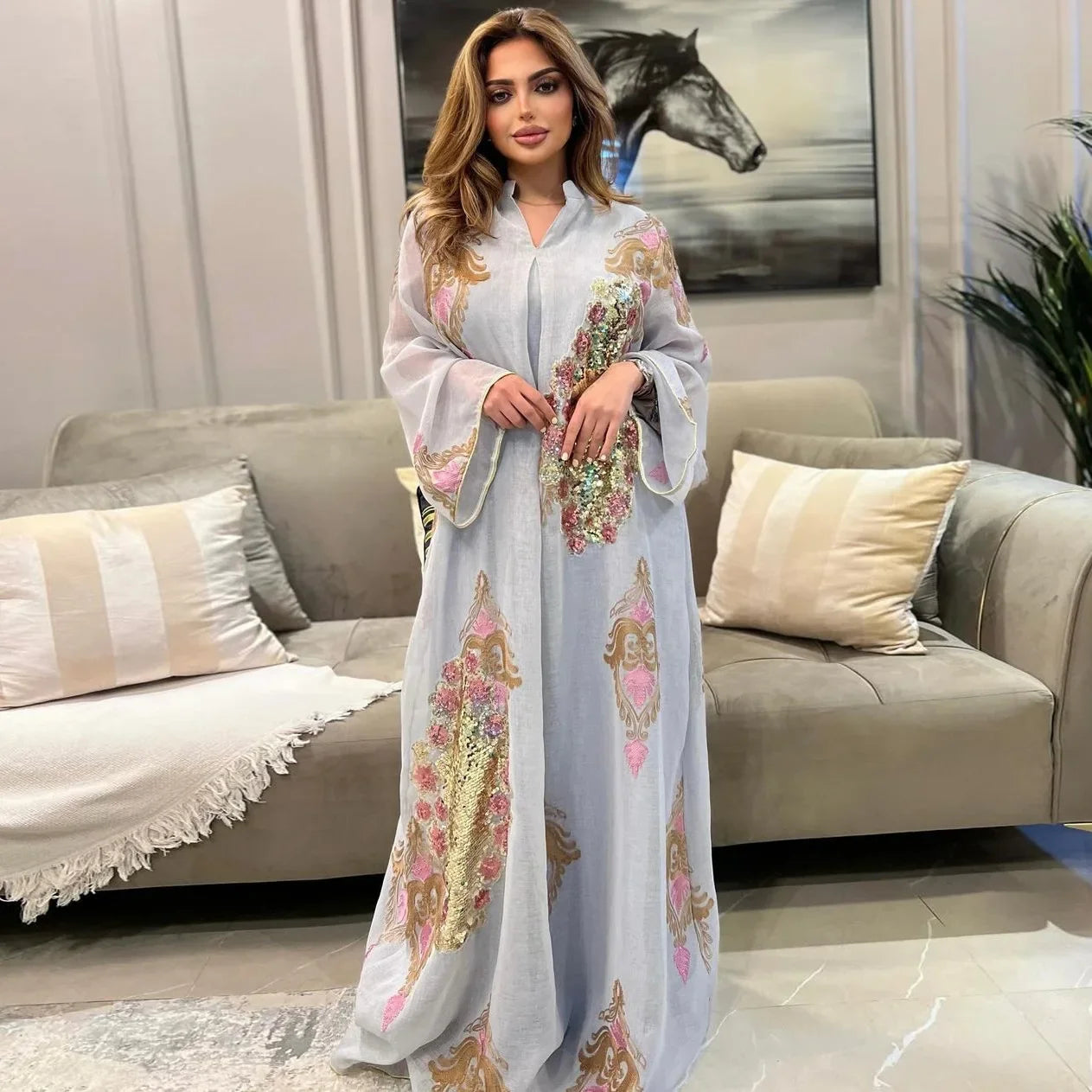 Abaya Dress for Women  Dubai Muslim Moroccan Caftan Party Clothes Eid