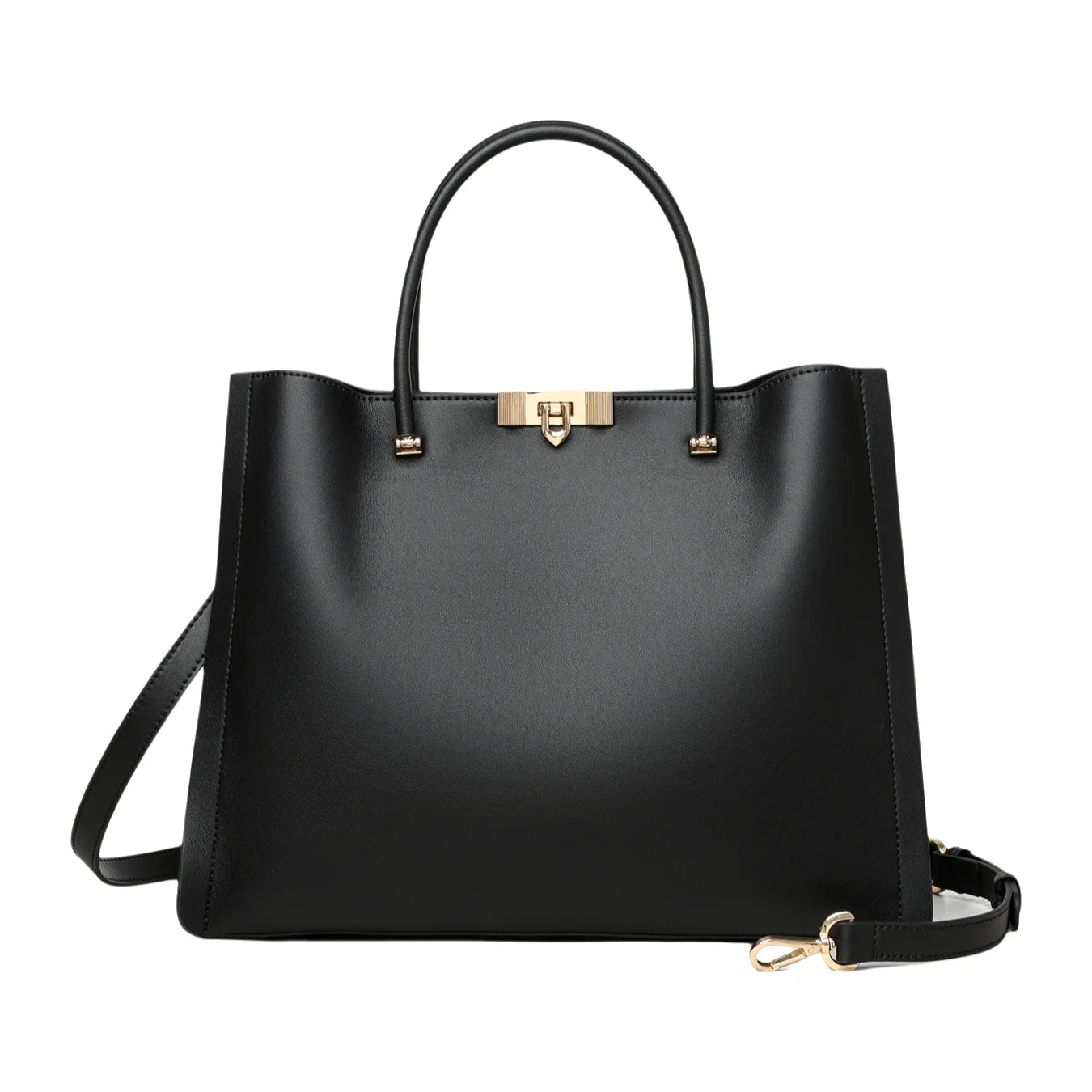 Luxurious Leather Handbag Urban Simple Style Commuter Women's Bag Large Tote Bag Zipper Closure Soft Leather Daily Match
