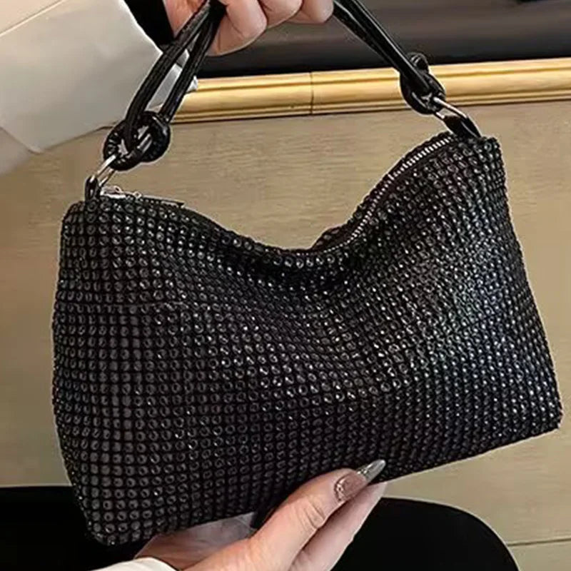 Flash diamond with diamond small bag female willow nail fashion crossbody bag chain net red handbag shoulder bag