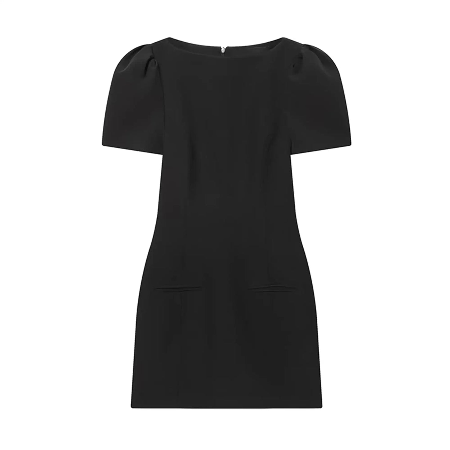 TFMLN  Elegant Women Short Sleeve Mini Dress Slim Fit High Waist Short Sleeve Solid Dresses Simple Bodycon Commuter Dress