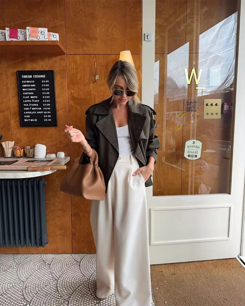 Jacket Women Streetwear Double Breasted Long Sleeve Top Female Chic Coat Outfits