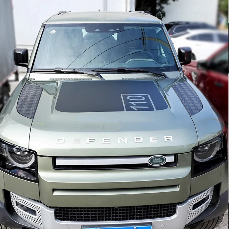For Land Rover Defender 90 110 2020-2024 Car Engine Bonnet Trim Decals Hood Cover Stripes Stickers PVC Exterior Accessories