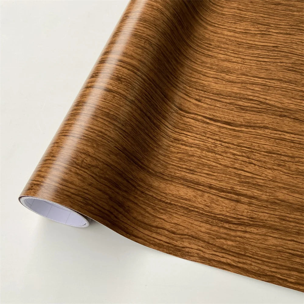 PVC Self Adhesive Wood Vinyl Wrap Car Sticker Interior Furniture Bubble Free Wooden Textured Grain Decorative Film Cabinet
