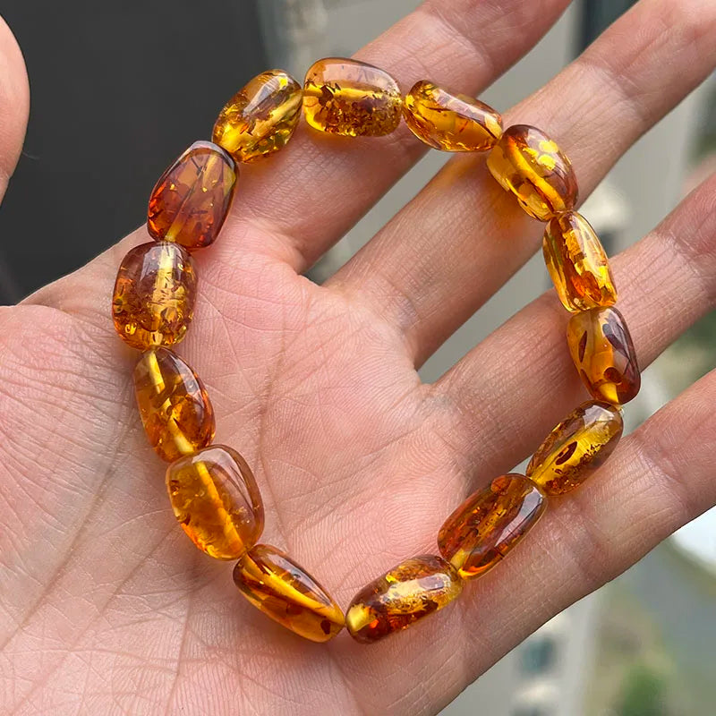 2026 New Natural Amber Bracelets for Women Trendy 100% Genuine Irregular Original Piebald Top Quality Baltic Real Fine Jewelry